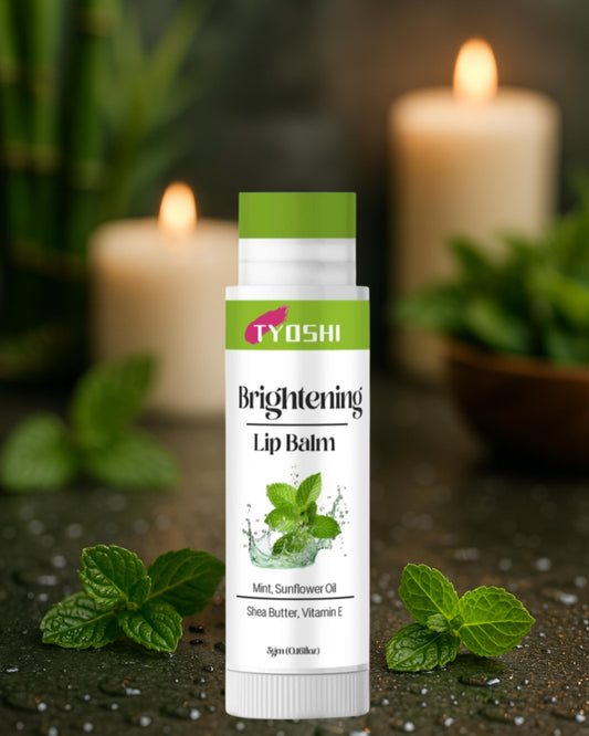 Tyoshi brightening lip balm with mint, sunflower oil , sheabutter , vitamin E