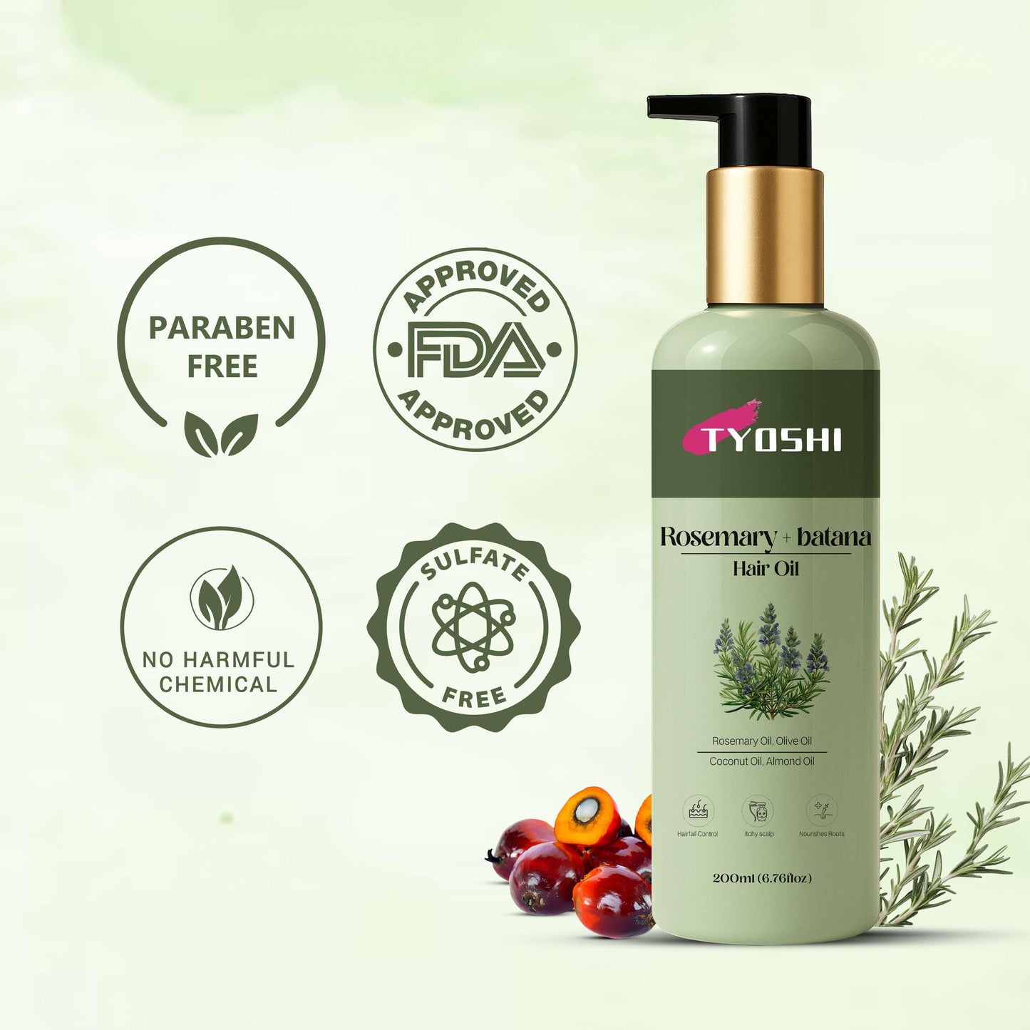 Tyoshi hair oil with rosermary extract