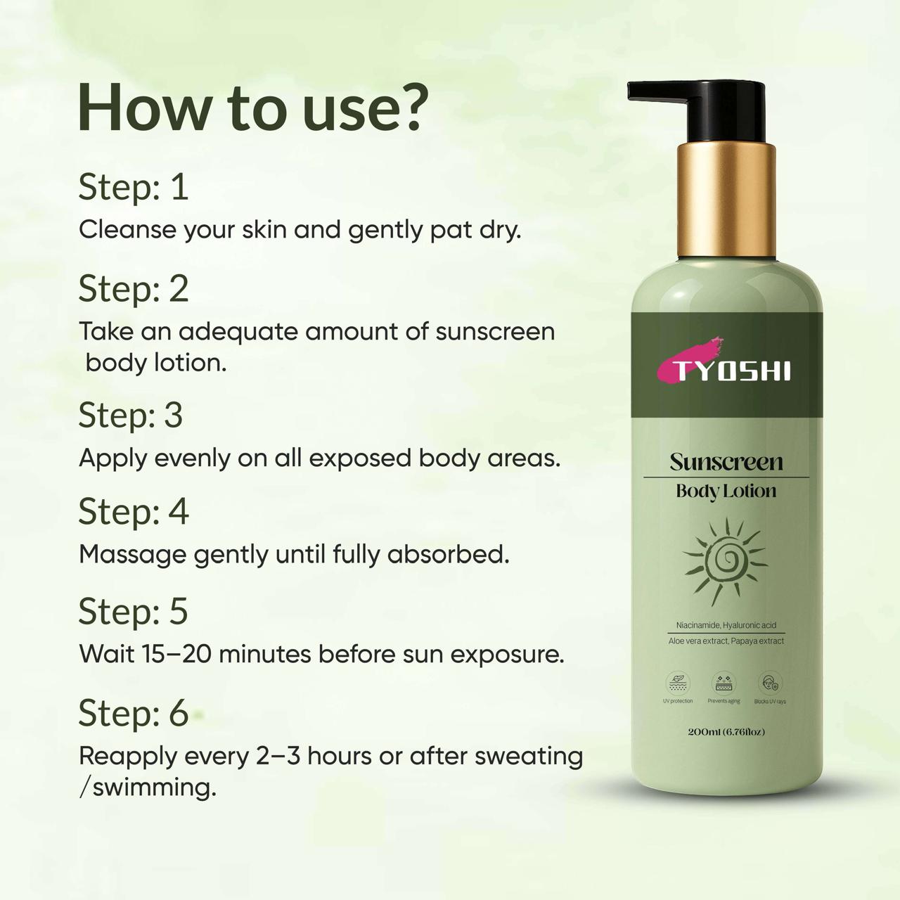 Tyoshi sunscreen body lotion