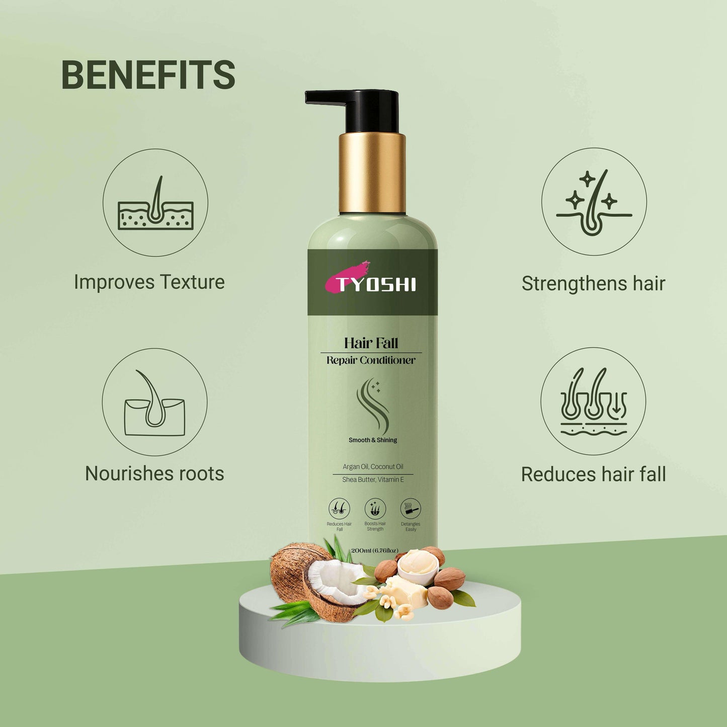 Hairfall control conditioner with shea butter and vitaminE