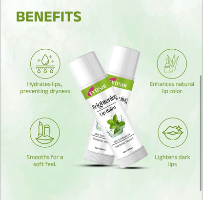 Tyoshi brightening lip balm with mint, sunflower oil , sheabutter , vitamin E