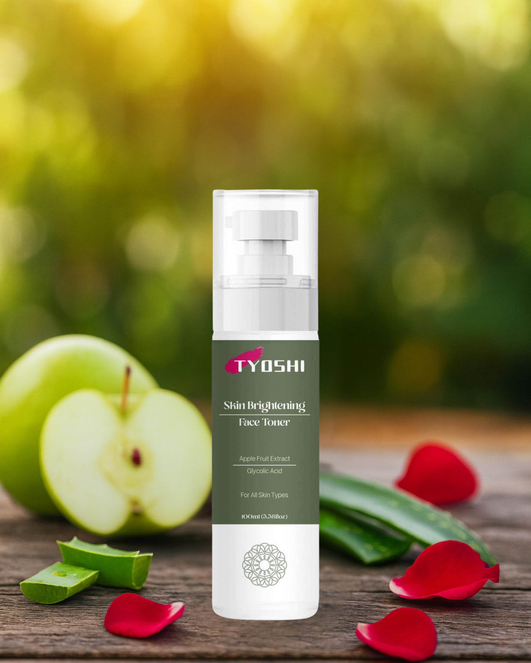 Tyoshi face toner - apple fruit extract and glycolic acid- 100 ml
