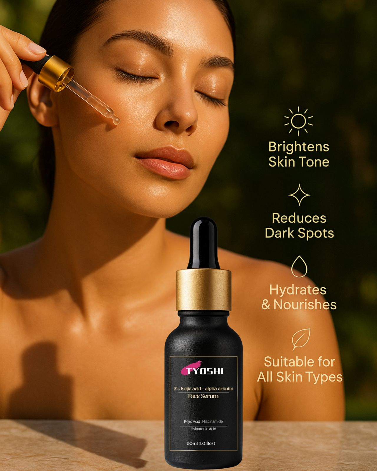 Tyoshi face serum - 2% Kojic acid, Niacinamide hylauronic acid