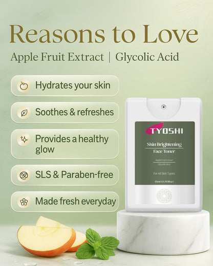 Tyoshi face toner - apple fruit extract and glycolic acid -15 ml