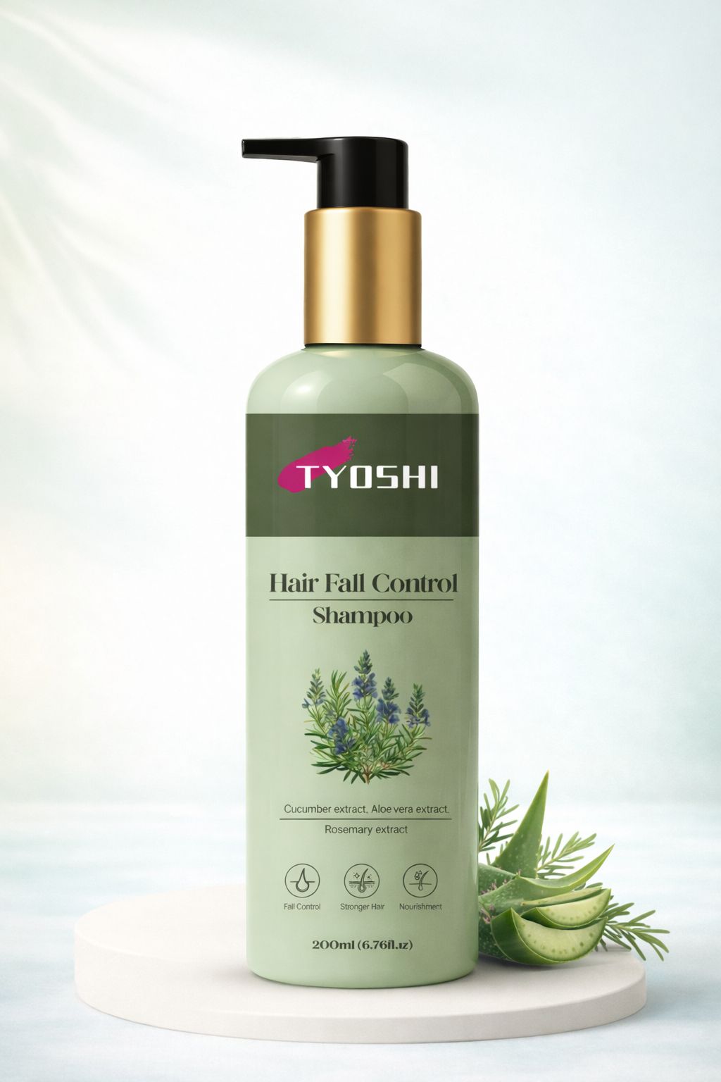 Tyoshi hair-fall control shampoo with aloe-vera, cucumber, rosemary extract