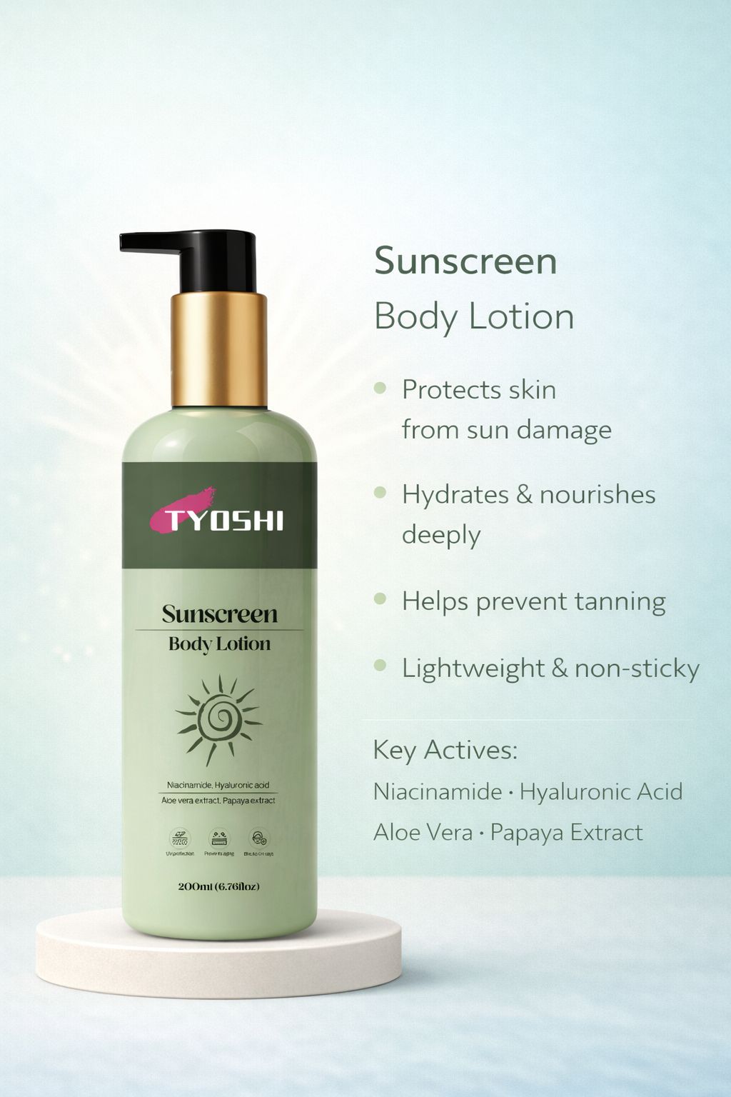 Tyoshi sunscreen body lotion