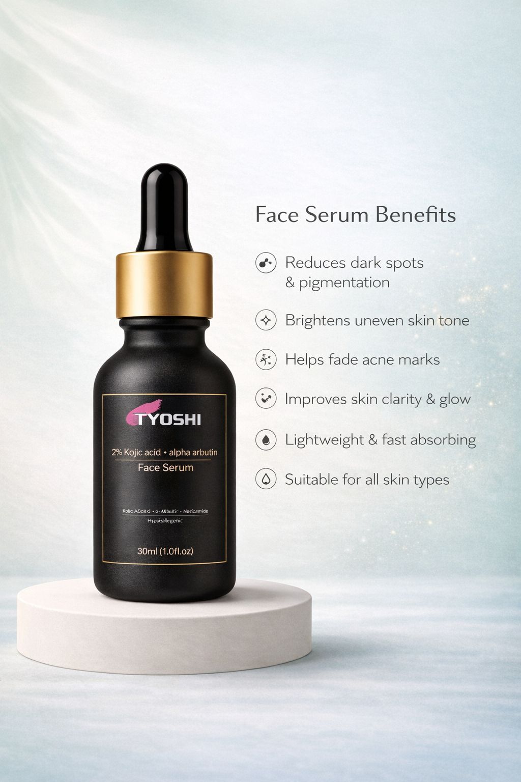 Tyoshi face serum - 2% Kojic acid, Niacinamide hylauronic acid