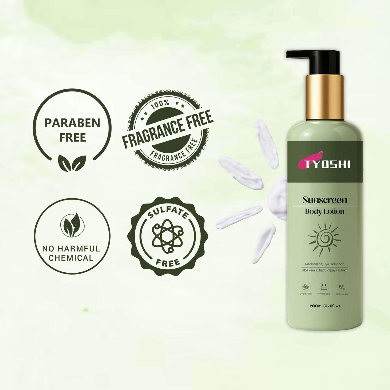 Tyoshi sunscreen body lotion