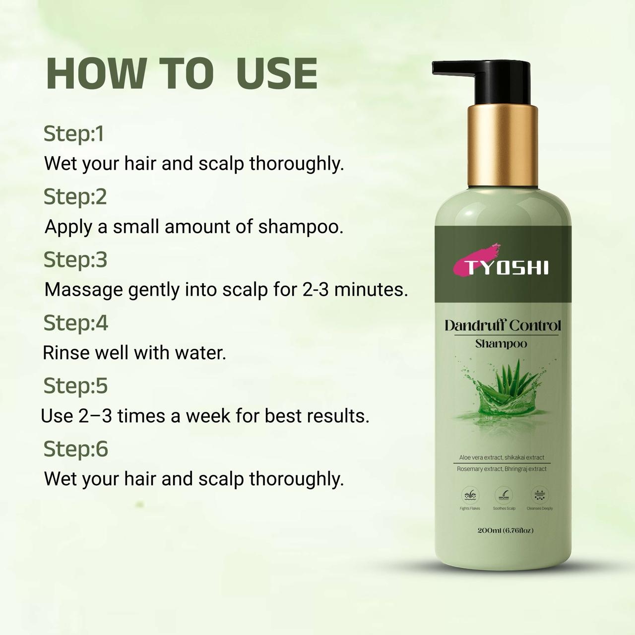 Tyoshi dandruff shampoo with aloe vera and shikakai extra