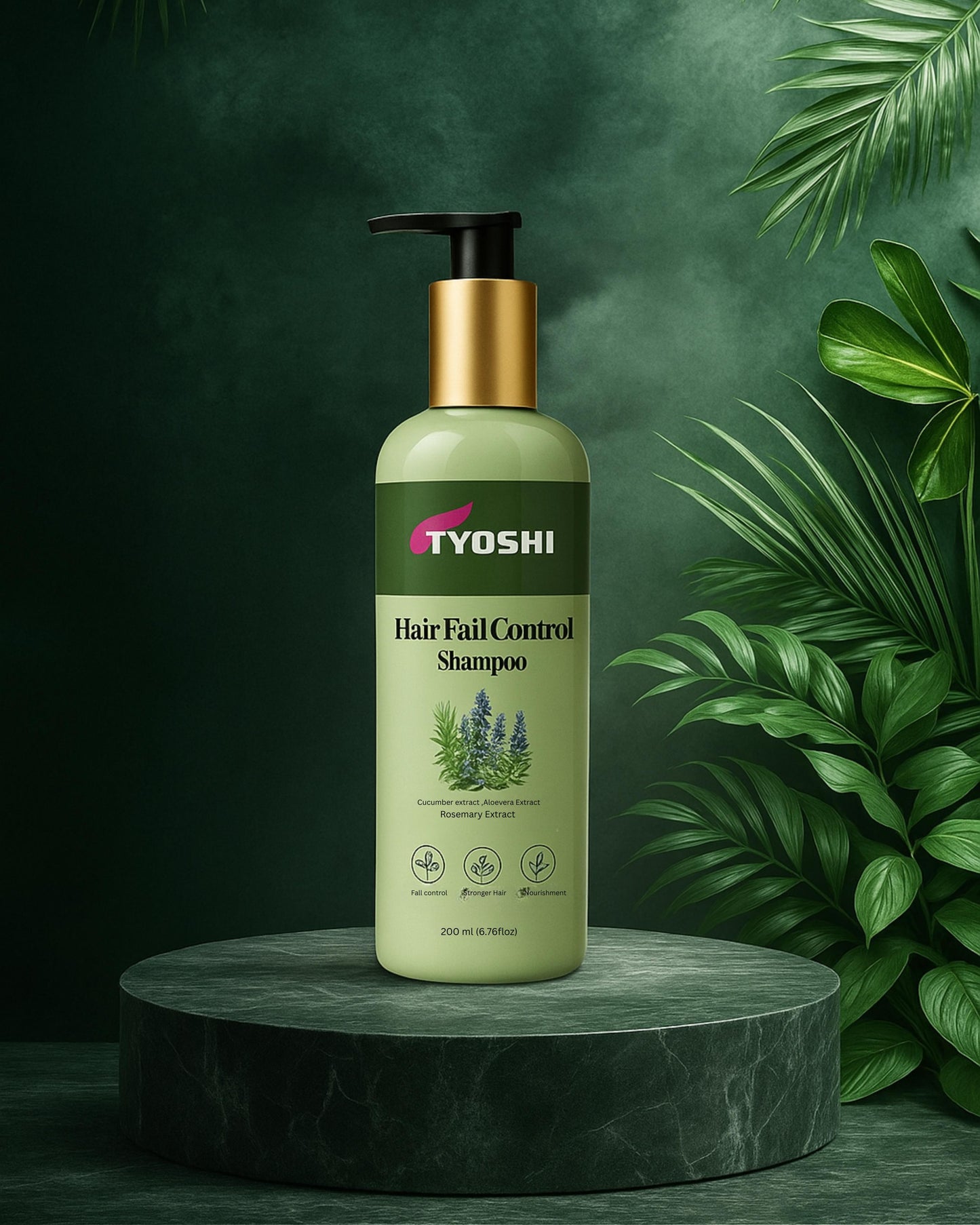 Tyoshi hair-fall control shampoo with aloe-vera, cucumber, rosemary extract